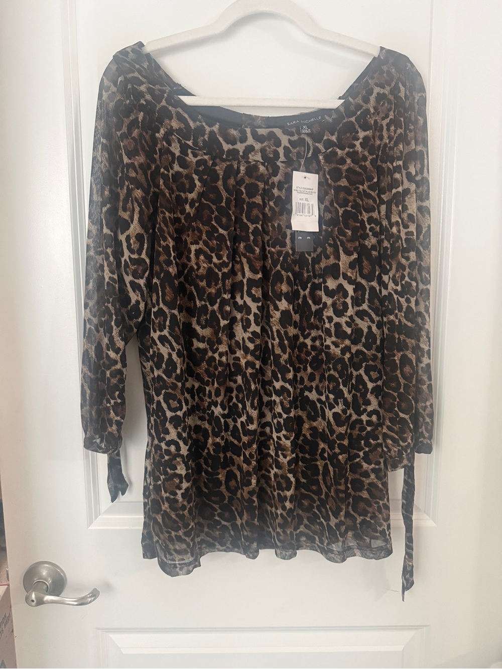 Sara Michelle Leopard Print Tunic in Brown and Black